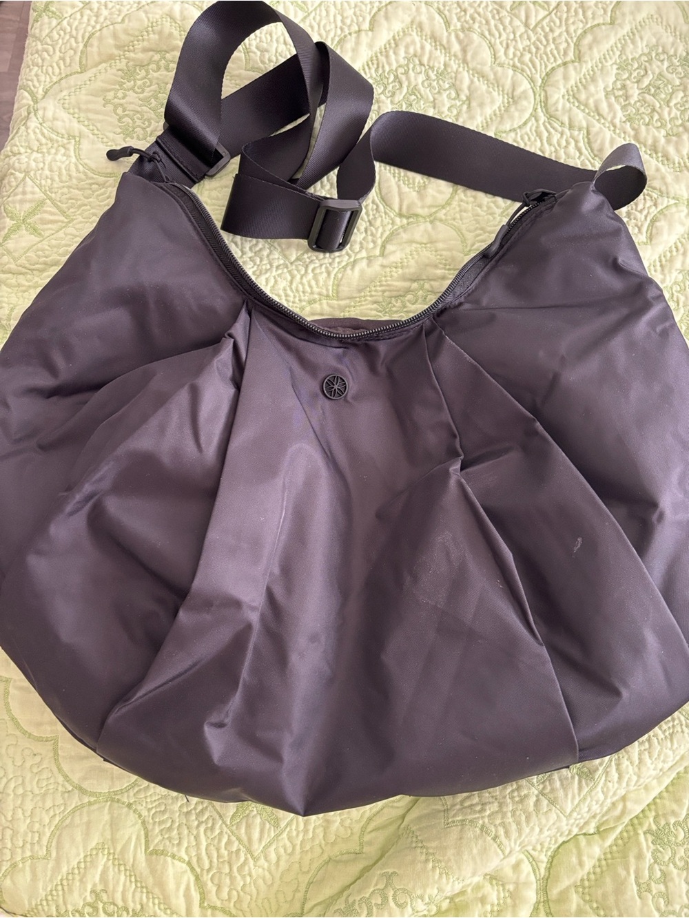 GAIAM Black Nylon Hobo Shoulder Bag